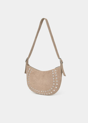Borsa mezzaluna con borchie