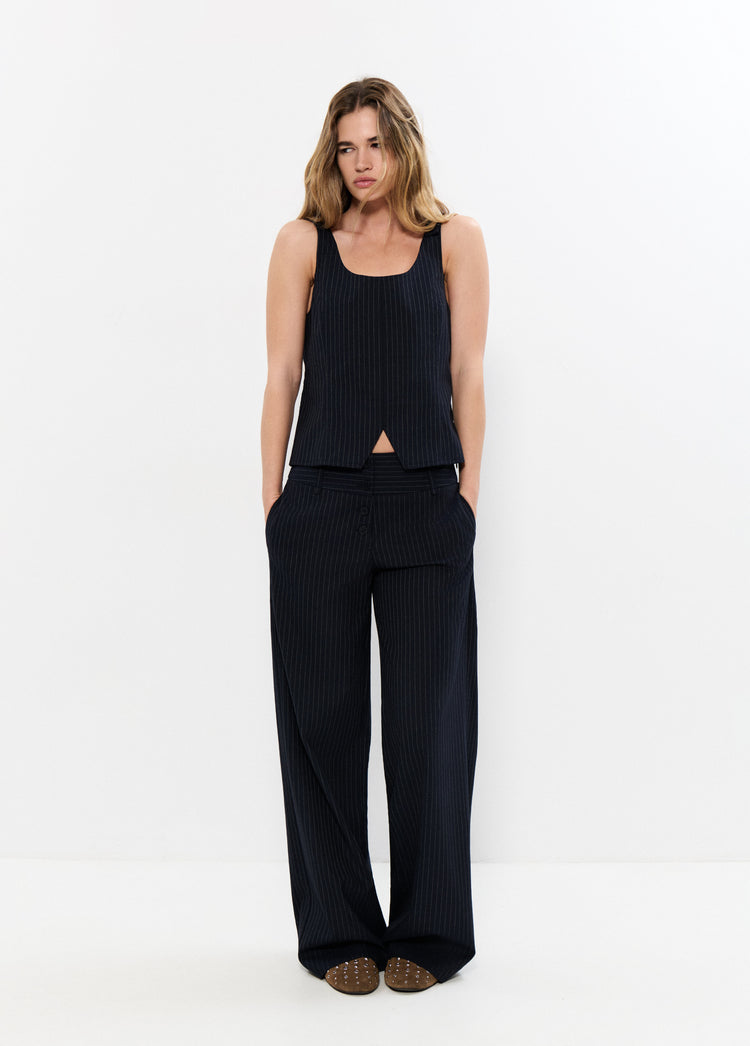 Pantalón cintura ancha rayas