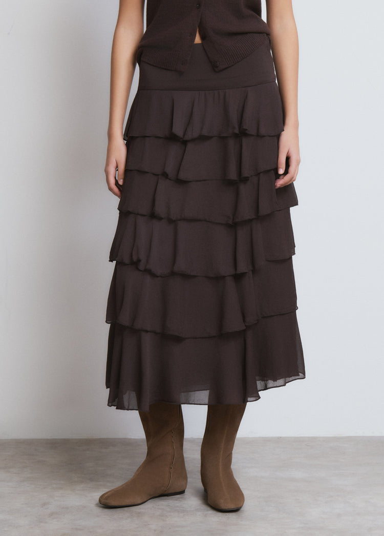 Jupe midi volants