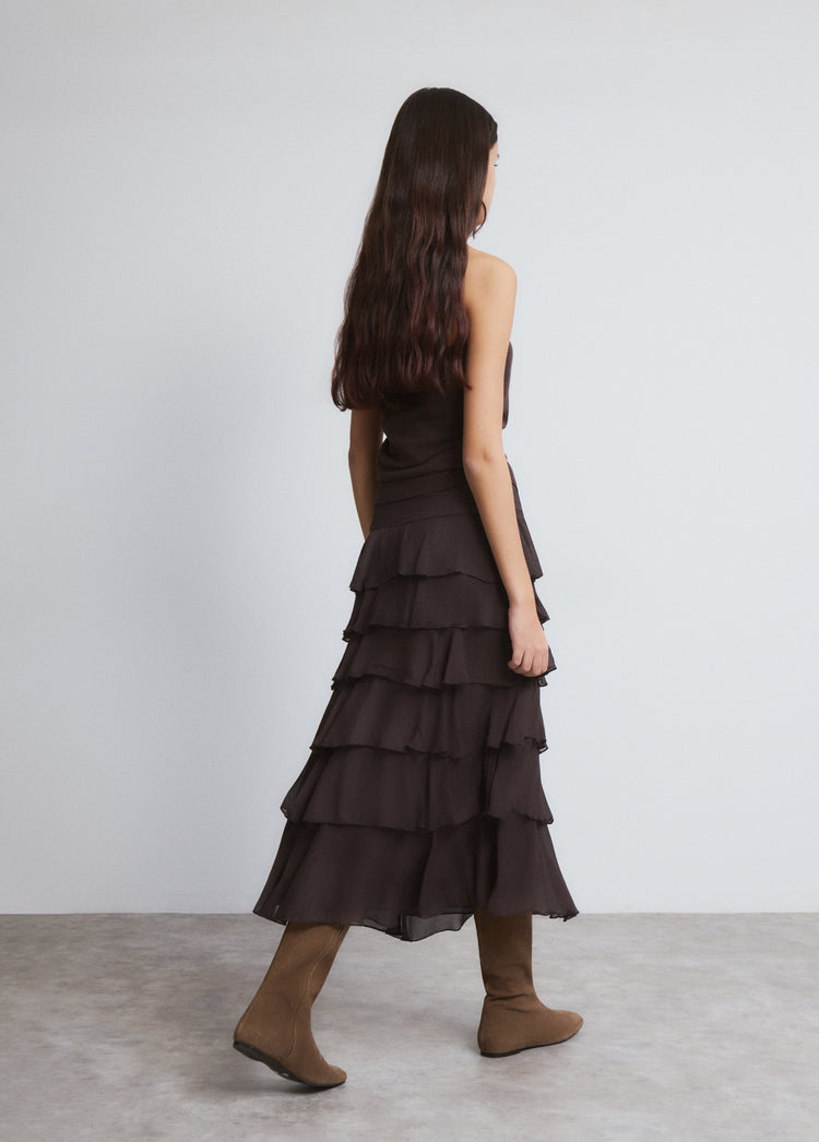 Jupe midi volants
