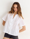 Blouse manches courtes détail japonais