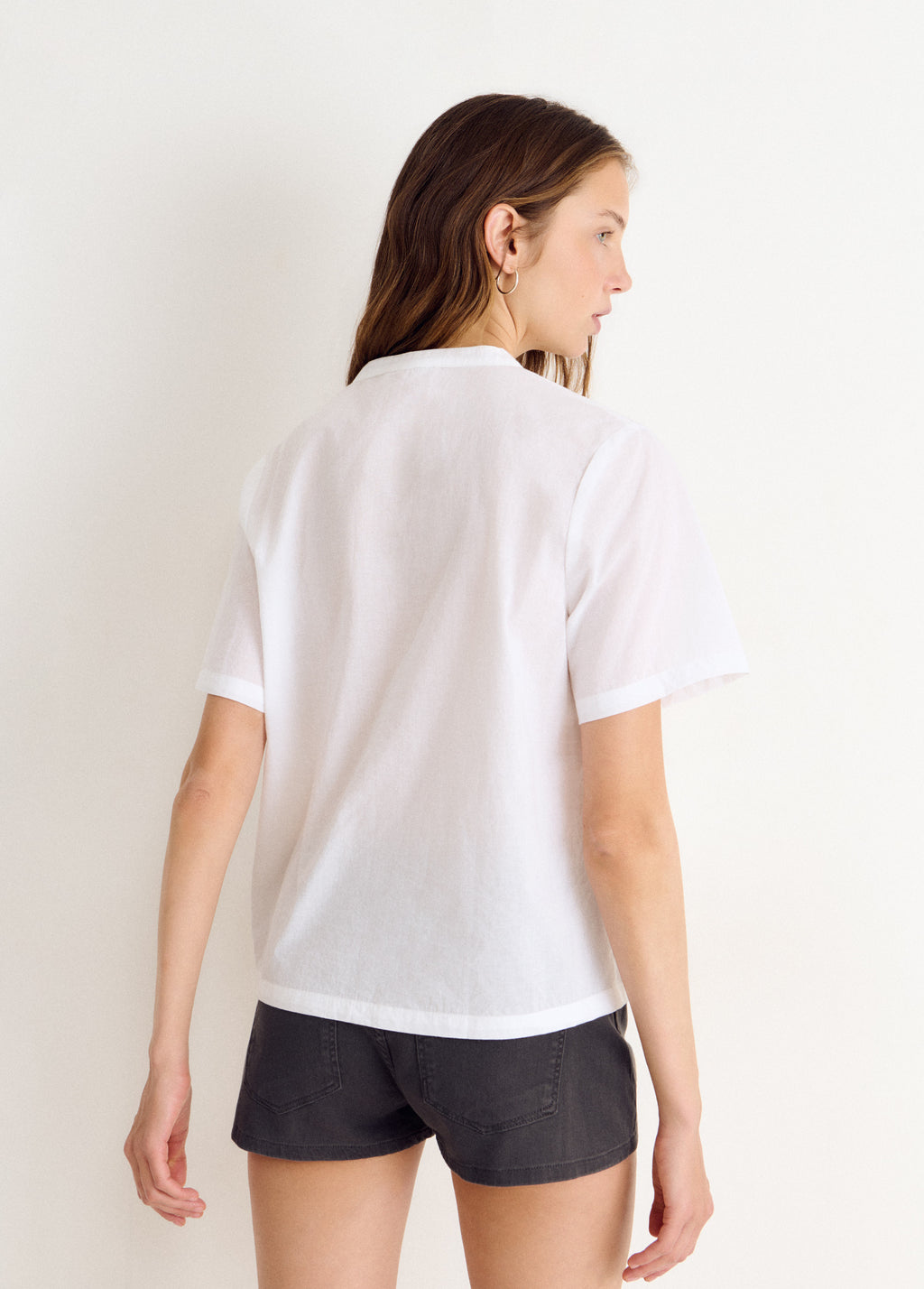 Blouse manches courtes détail japonais