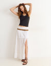 Long smocked skirt