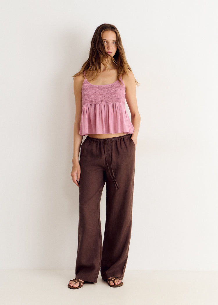 Top corto tirantes smock