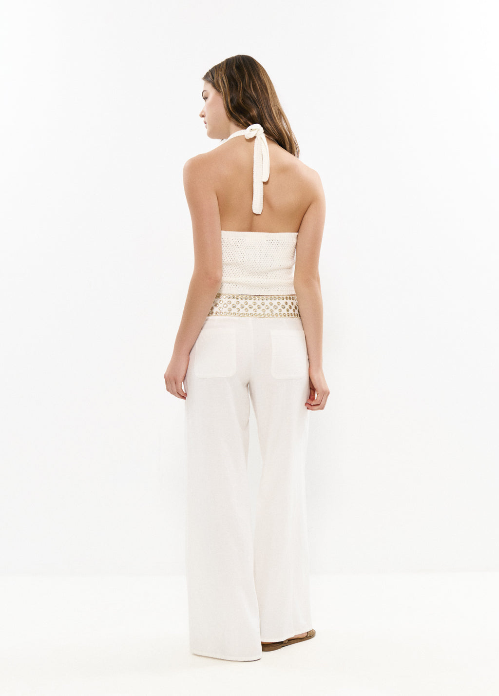 Pantalón cintura bordados