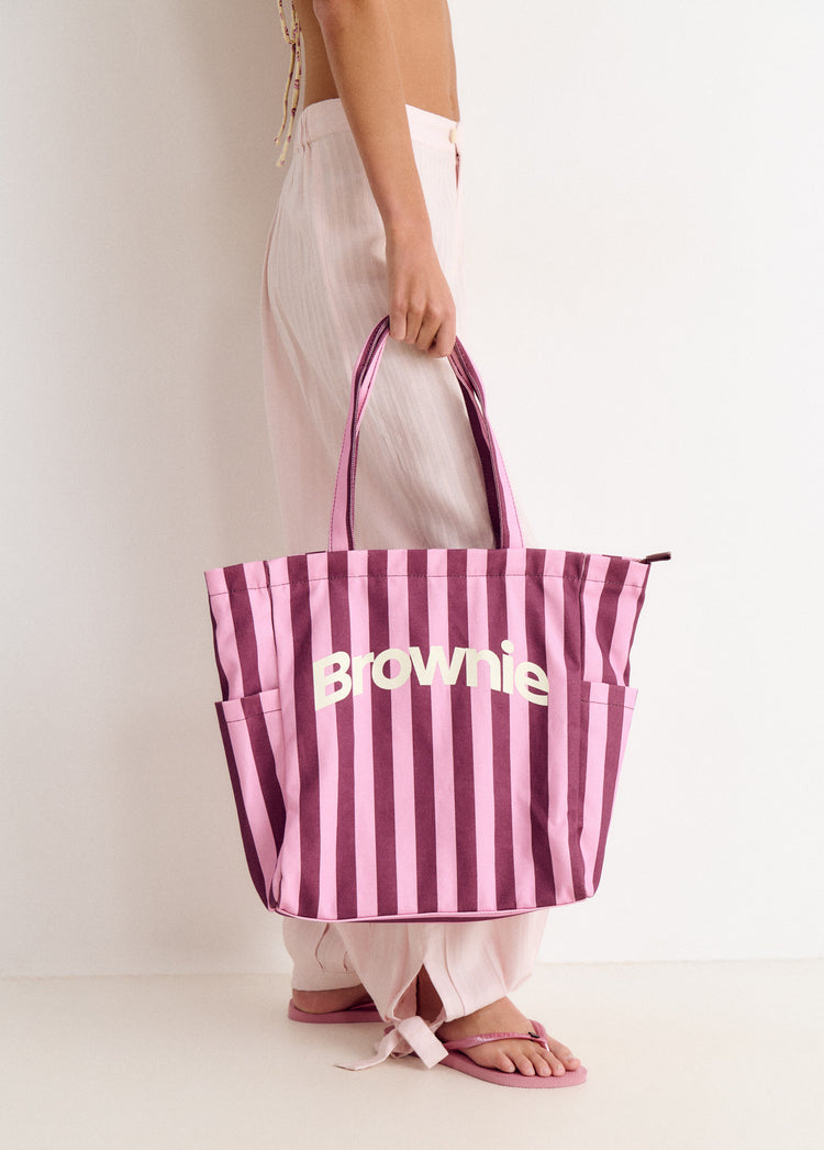 Tote bag canvas rayas
