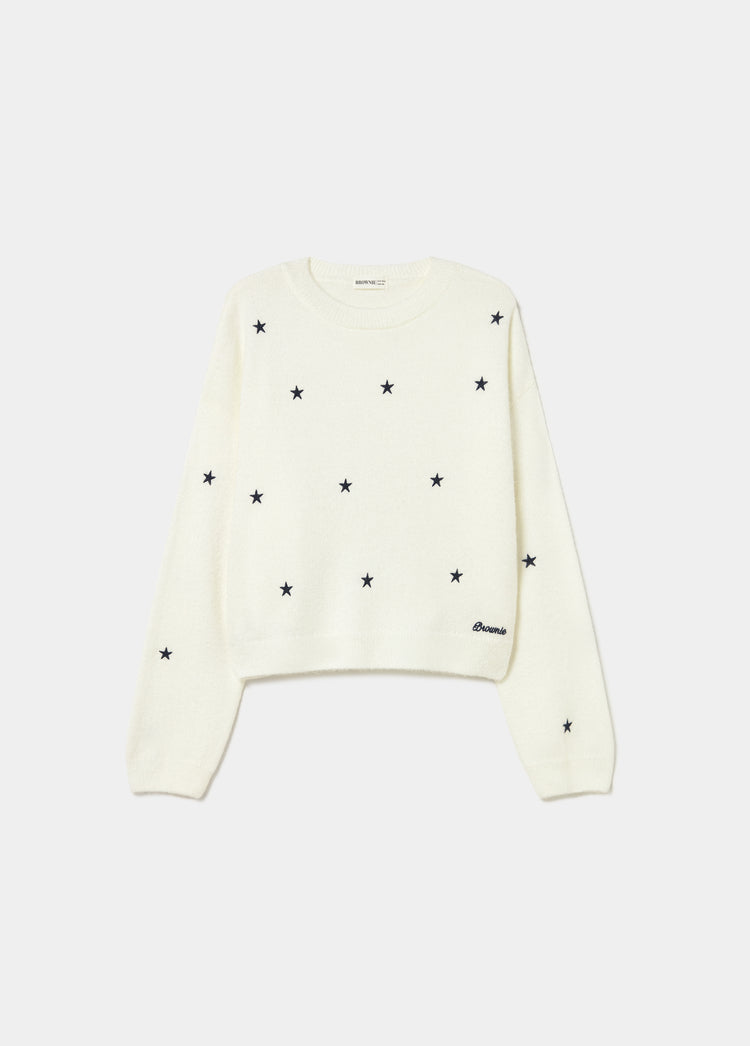Pull étoiles brodées