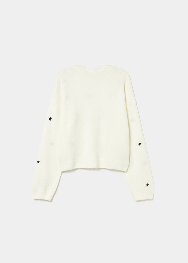 Pull étoiles brodées