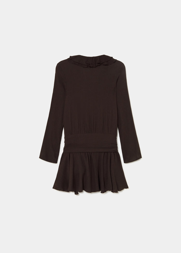 Draped ruffle dress