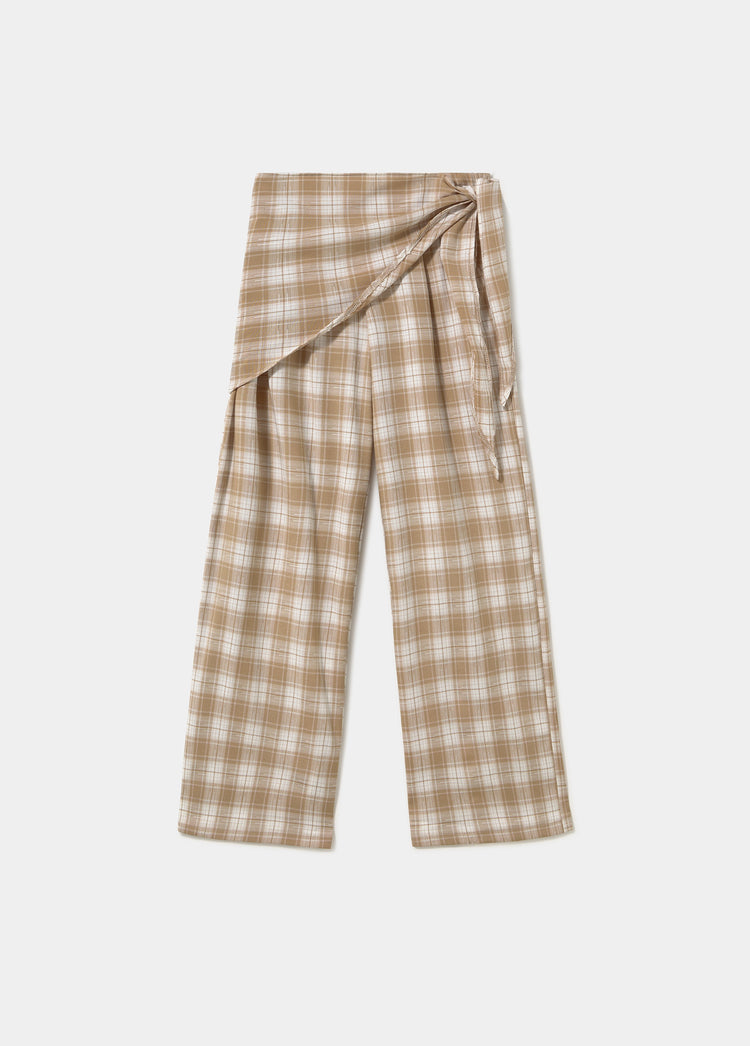 Pantalón cuadros detalle pañuelo