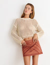 Embroidered skirt with mirrors