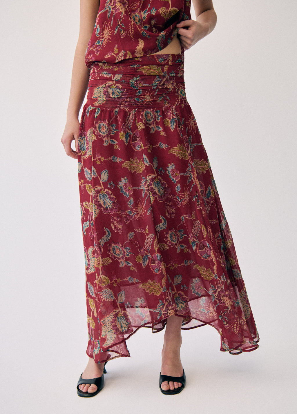Falda larga estampada