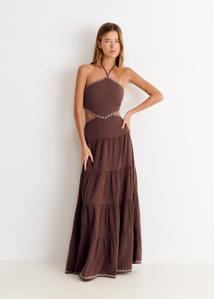 Vestido largo detalle cut-out
