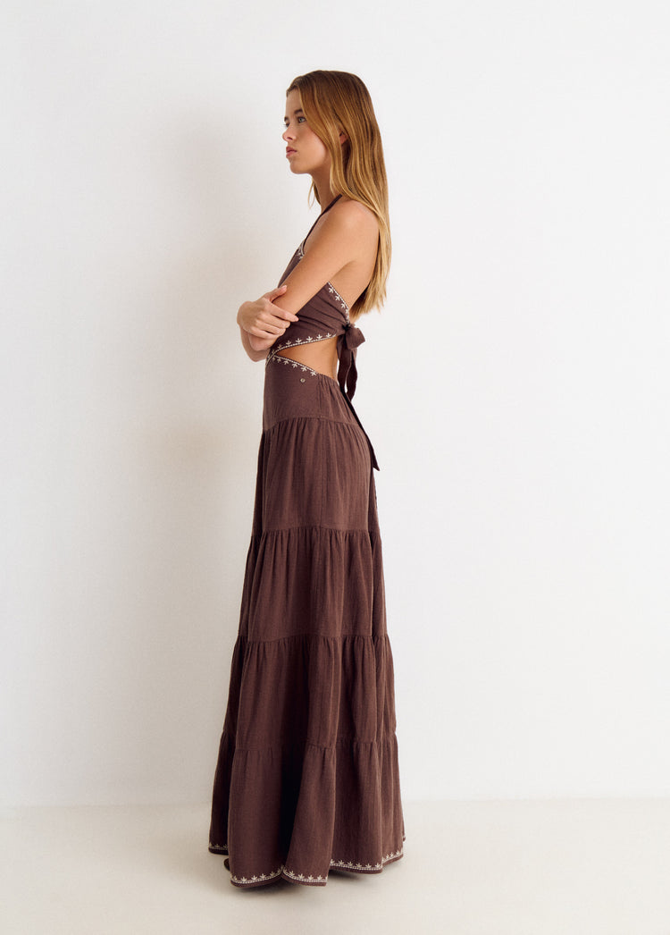 Vestido largo detalle cut-out