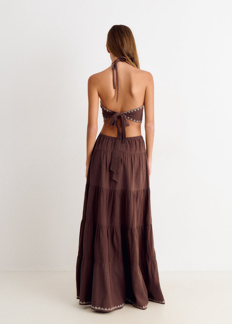 Vestido largo detalle cut-out