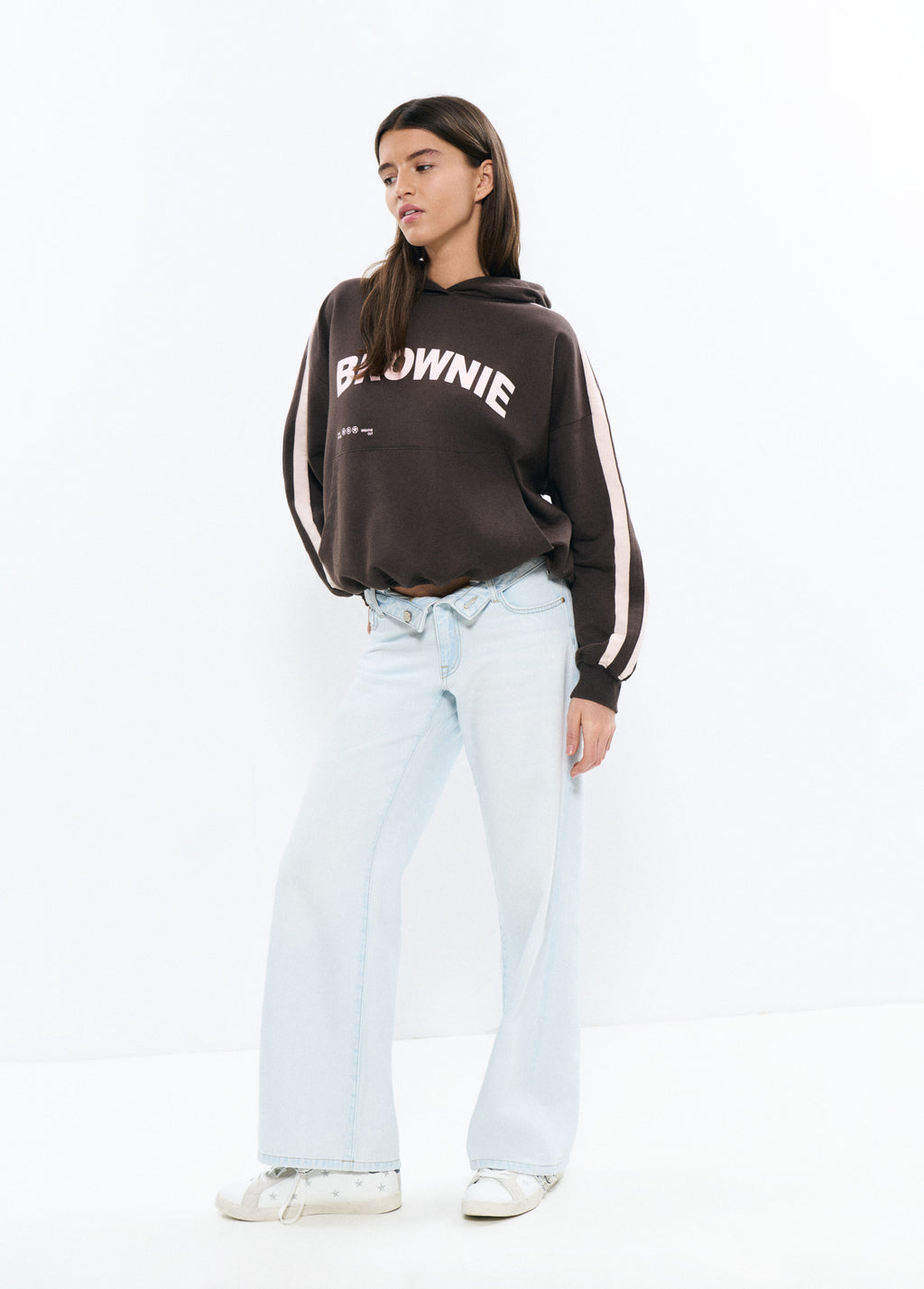 Sweatshirt met capuchon en strepen