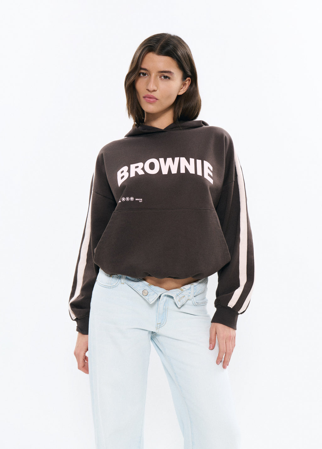 Sweatshirt met capuchon en strepen