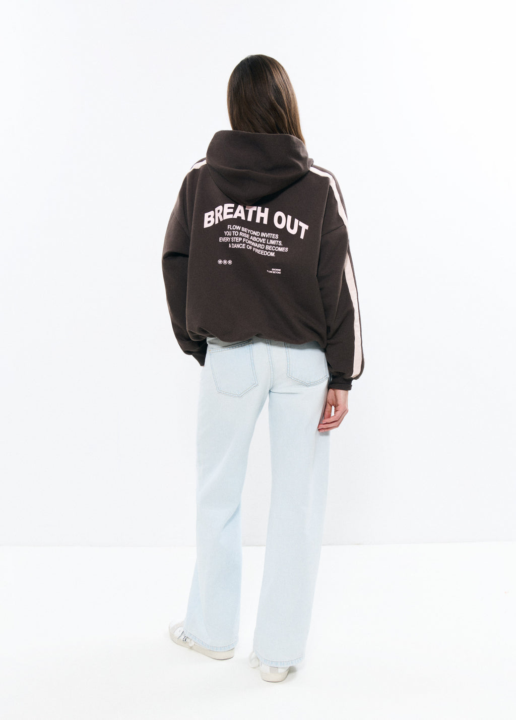 Sweatshirt met capuchon en strepen