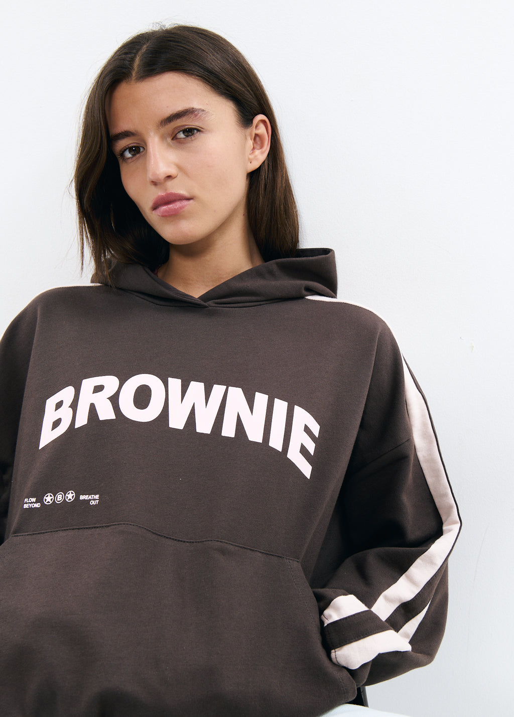 Sweatshirt met capuchon en strepen
