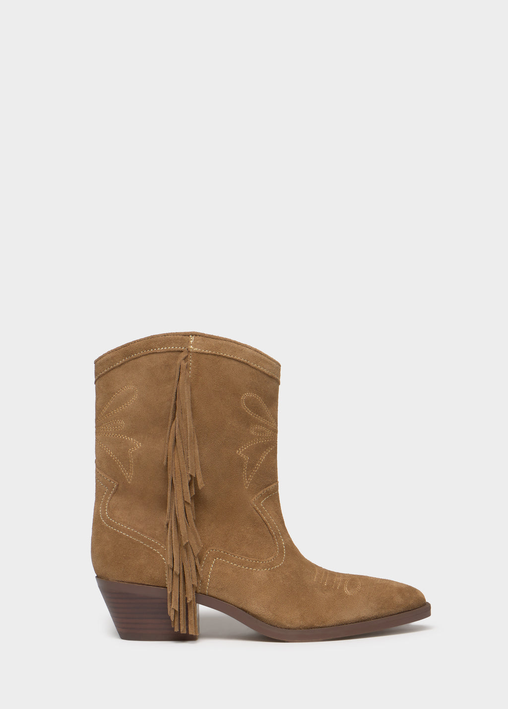 Bottine cowboy franges cuir