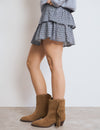 Bottine cowboy franges cuir