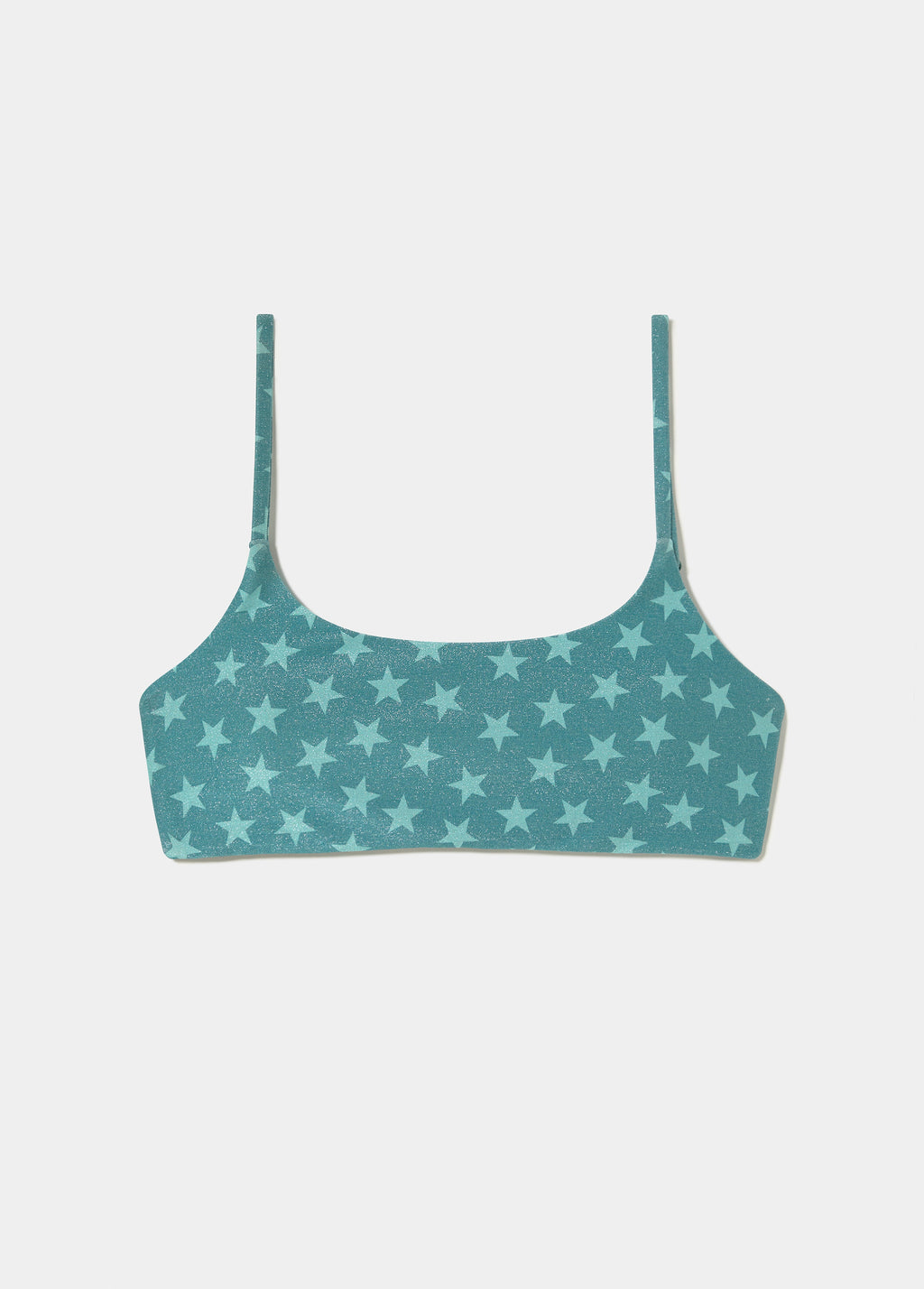 Bandeau strap top with metallic star thread