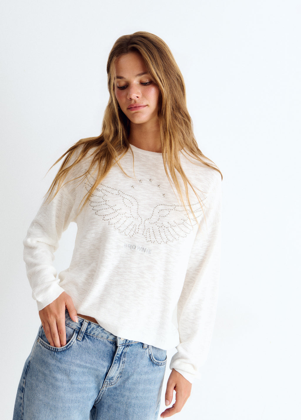 Jersey algodón alas tachas