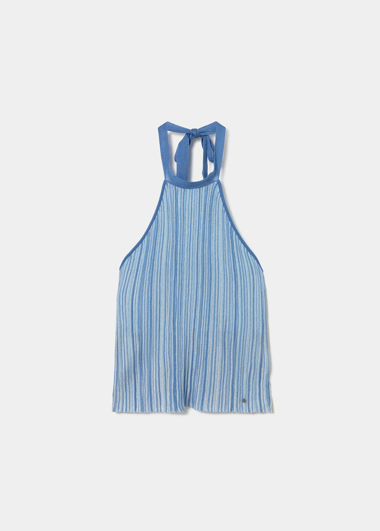TOP HALTER HILO PLISADO