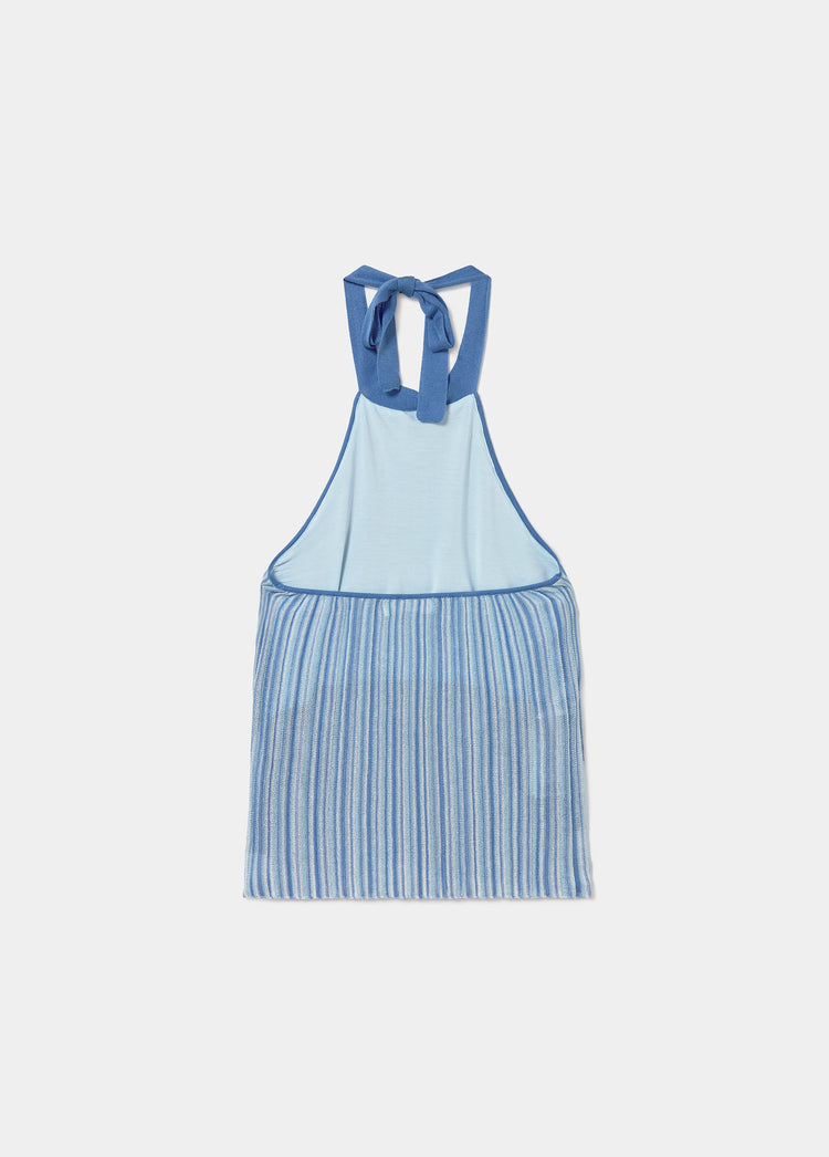 TOP HALTER HILO PLISADO