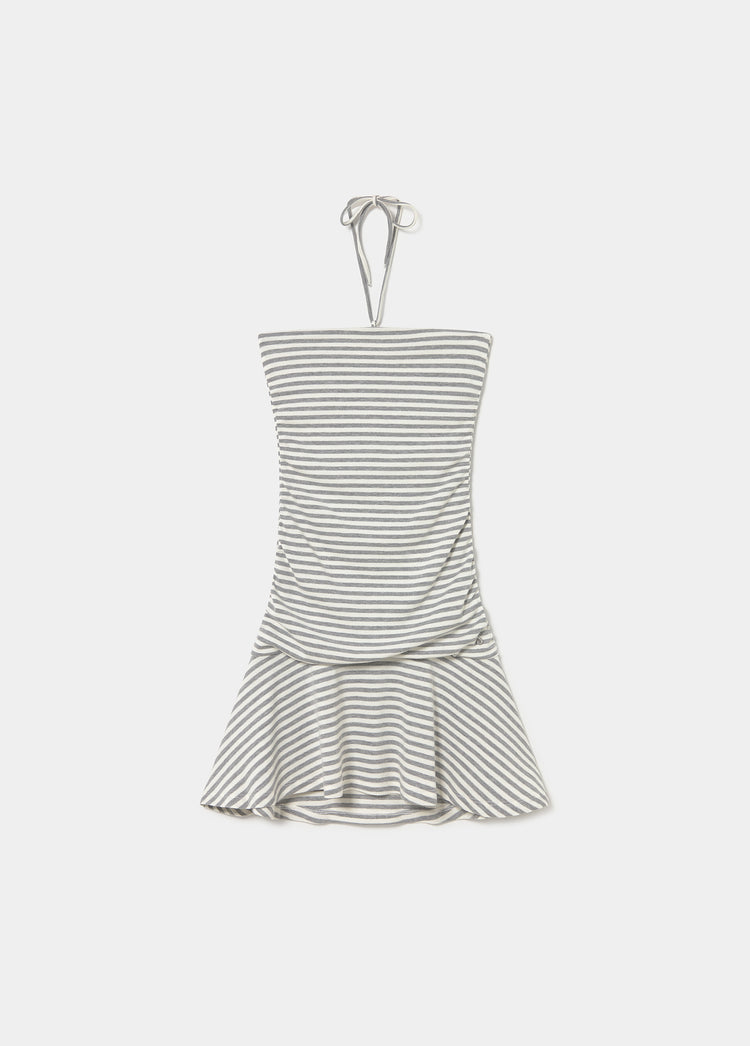 Vestido drapeado rayas