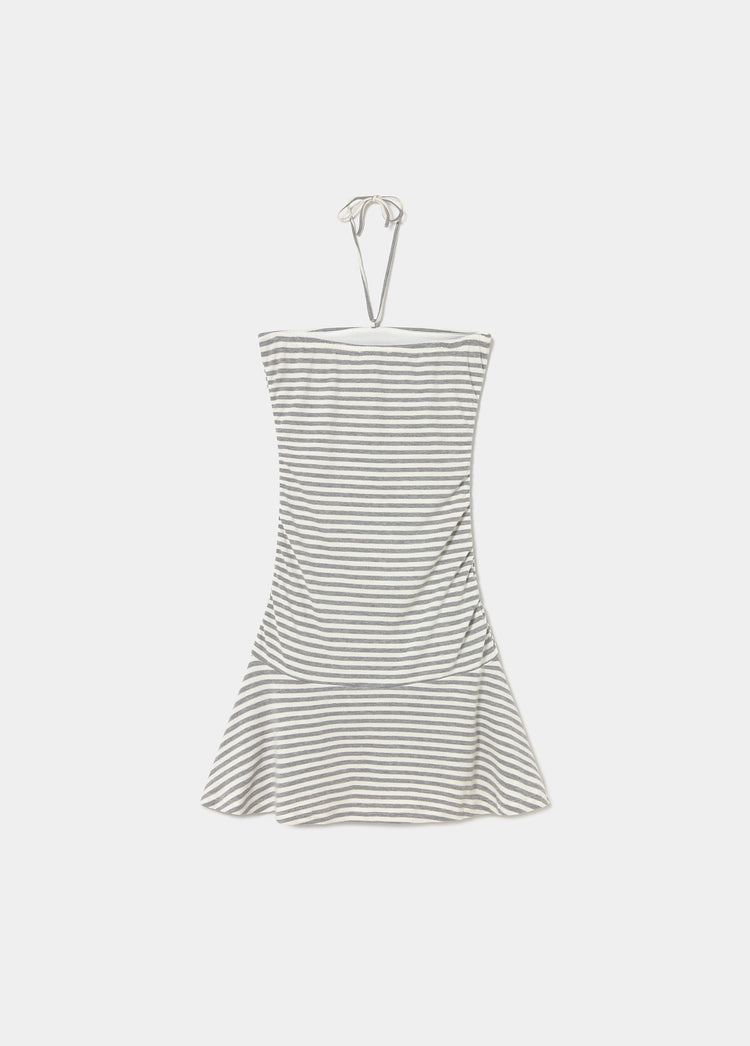 Vestido drapeado rayas