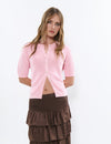 Short-sleeve knit jacket with buttons