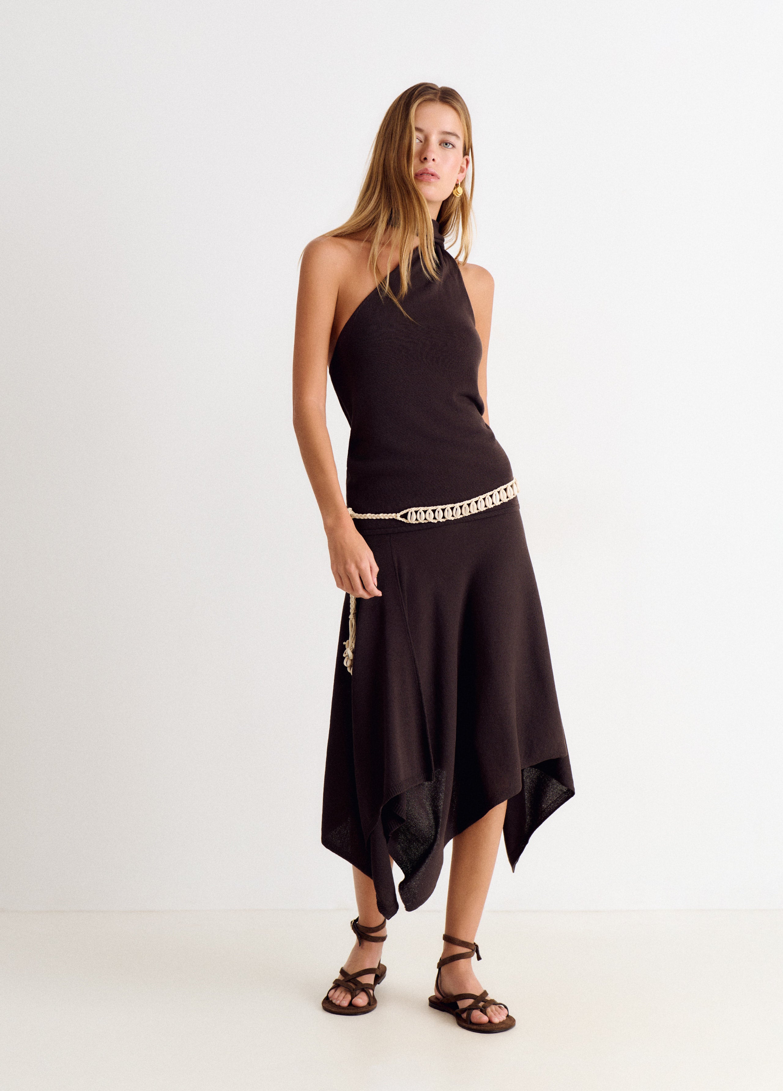 D*N様 Layered Knit Skirt（brown） Knit skirt