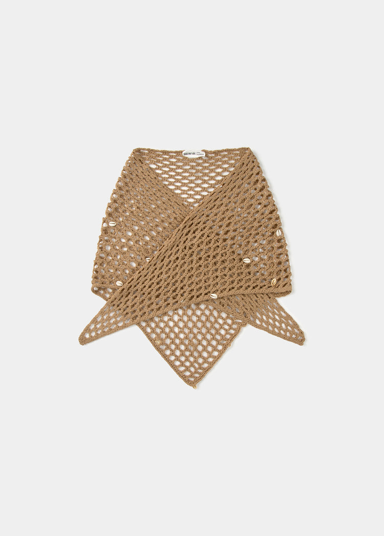 Écharpe filet triangle coquillages