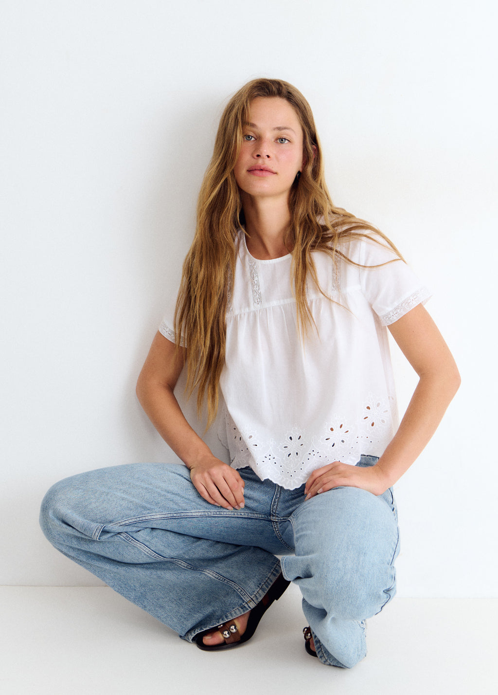 Blouse met kanten details