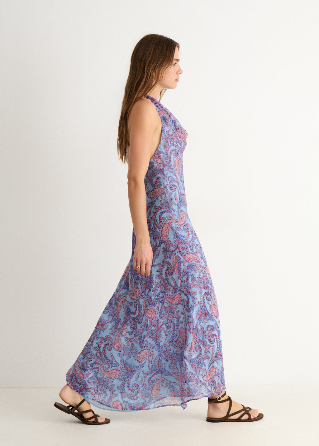 Ruched printed dress