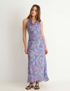 Vestido estampado drapeado