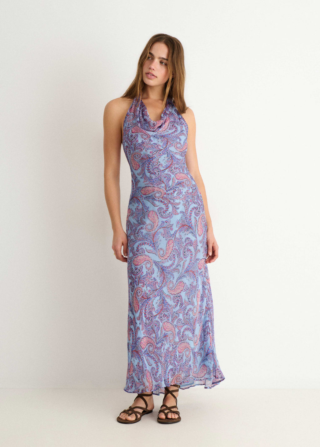 Vestido estampado drapeado