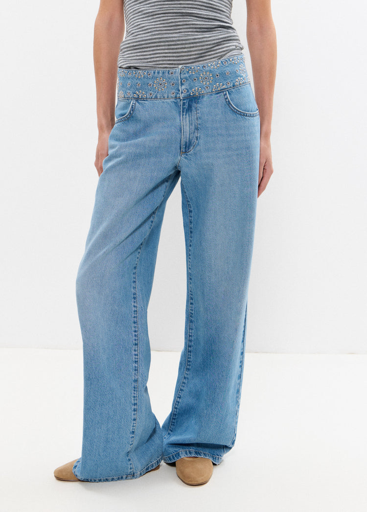 Jeans without waistband