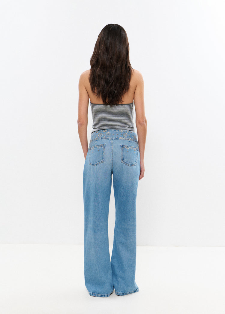Jeans without waistband