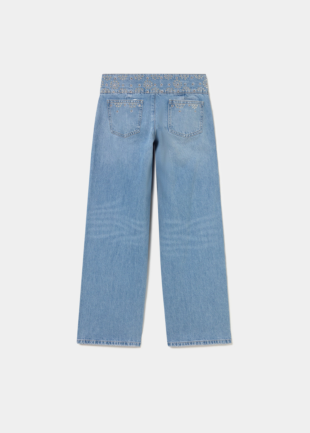 Jeans cinturilla ancha bordada