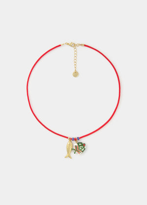 Collier corde poissons