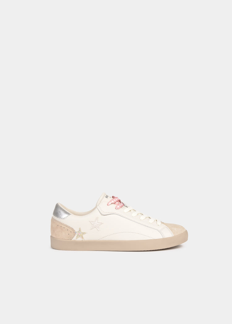 Sneakers with glitter star appliqué