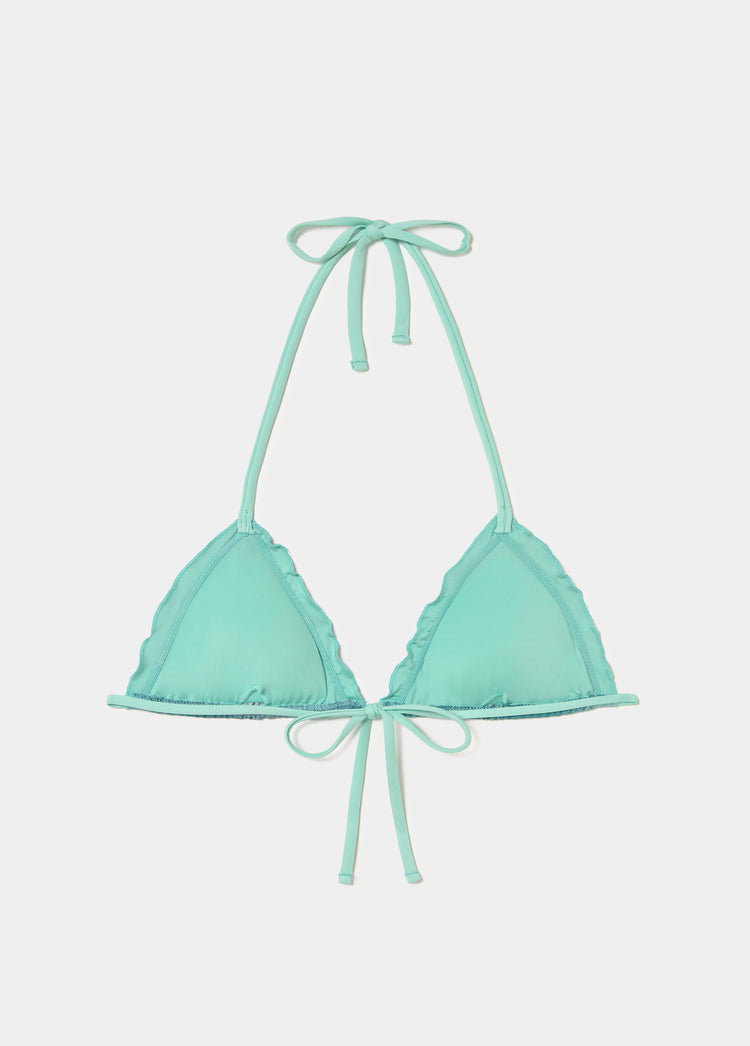 Top de biquíni degradê com babados