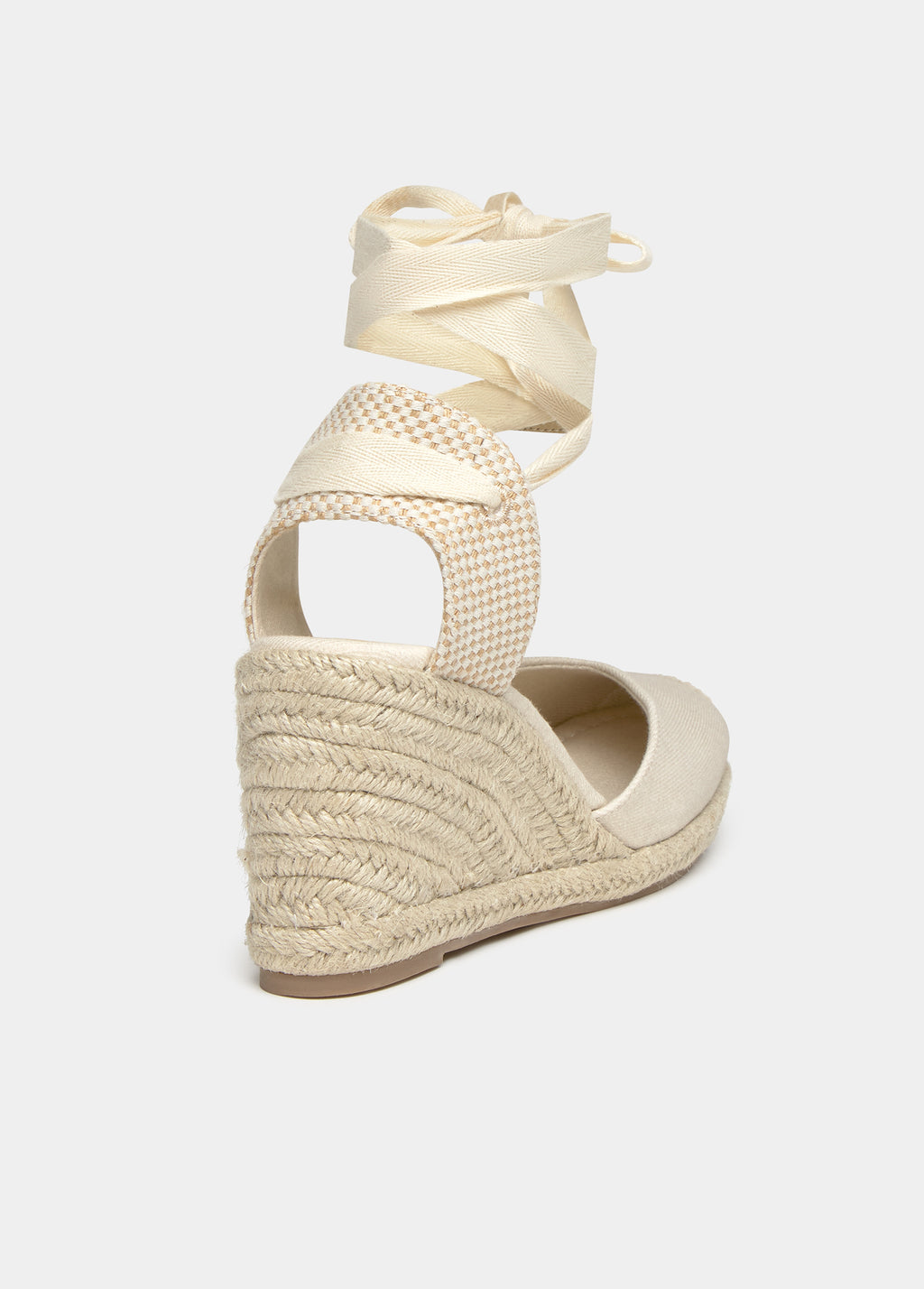 Sandale compensée en jute
