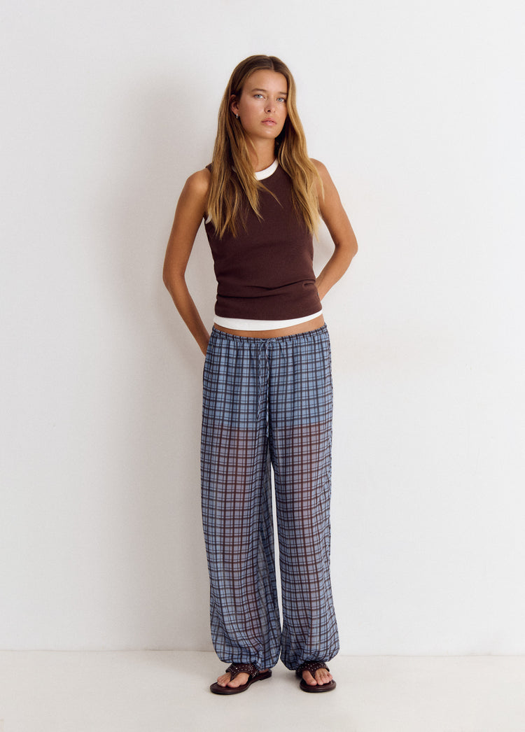 Pantalón bombacho cuadros