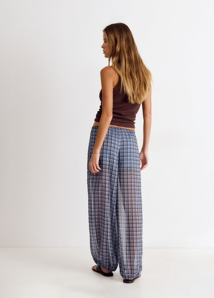 Pantalón bombacho cuadros