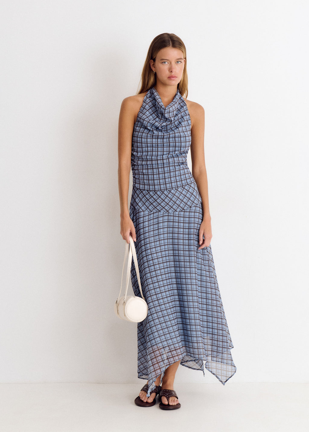 Abito scozzese drappeggiato