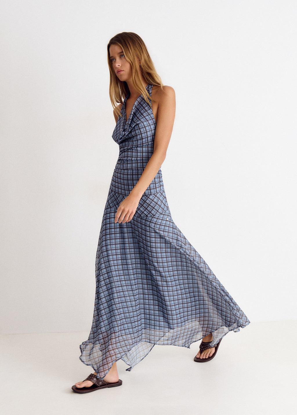 Abito scozzese drappeggiato