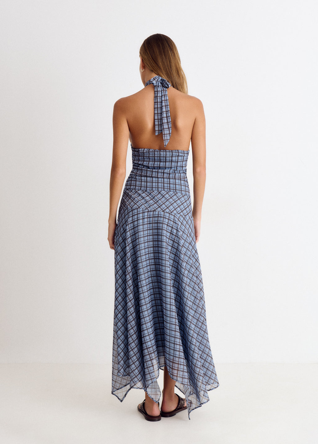 Abito scozzese drappeggiato